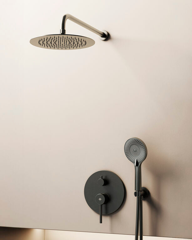 CONJ. EMPOTR. MONOMANDO SIRIO TITANIO + ROCIADOR PARED