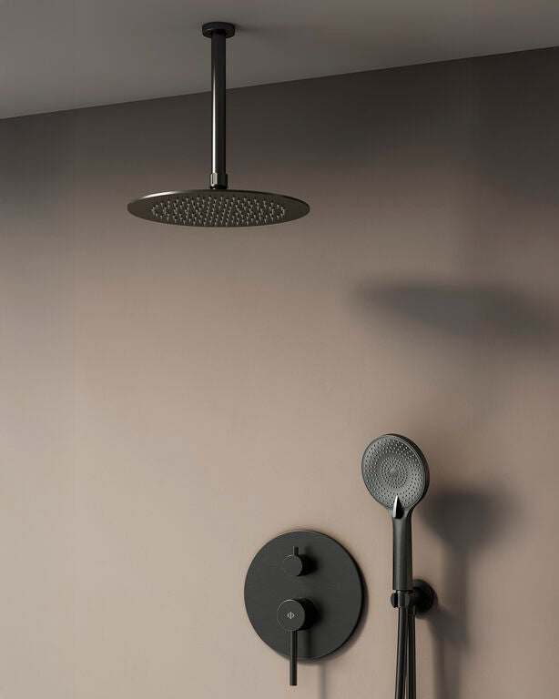 CONJ. EMPOTR. MONOMANDO SIRIO TITANIO + ROCIADOR TECHO