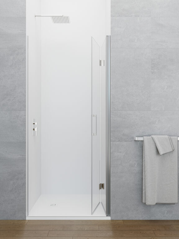 MAMPARA GLASS PLEGABLE C1 1F1P TP CR 100 (50+50) & MAMPARA GLASS PLEGABLE C1 1F1P TP CR 60 (30+30)