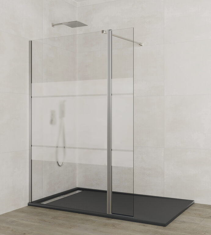 MAMPARA SCREEN FIJO 88 + ABATIBLE 25 SG CR & MAMPARA SCREEN FIJO 98 + ABATIBLE 25 SG CR (CON BRAZO)