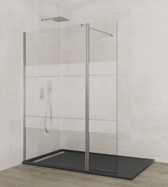 MAMPARA SCREEN FIJO 88 + ABATIBLE 40 SG CR & MAMPARA SCREEN FIJO 98 + ABATIBLE 40 SG CR (CON BRAZO)